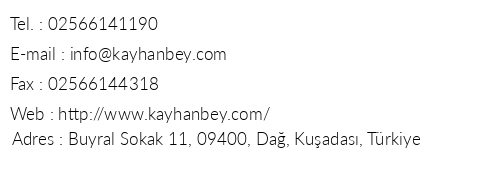 Kayhanbey Hotel telefon numaralar, faks, e-mail, posta adresi ve iletiim bilgileri